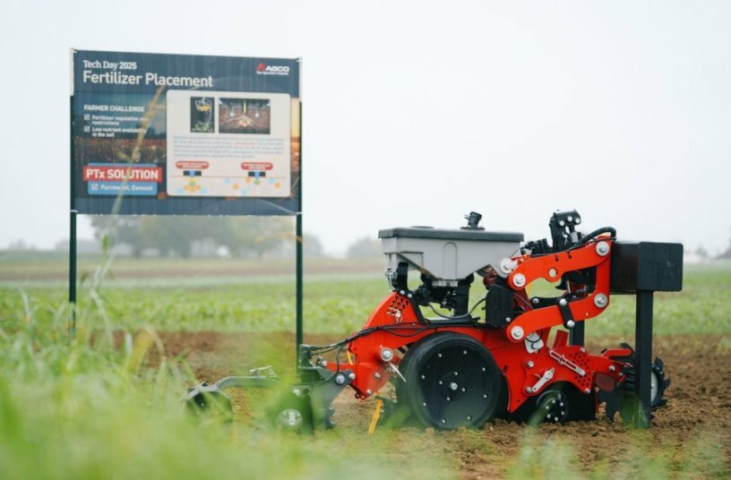 PTx brand Precision Planting retrofit row unit technology including vSet, vDrive, SpeedTube and DeltaForce<br>IMAGE SOURCE: AGCO
