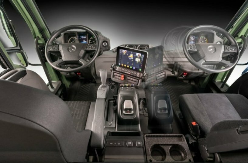 UNI-TOUCH operating system with VarioPilot alternate steering<br>IMAGE SOURCE: Daimler Truck AG