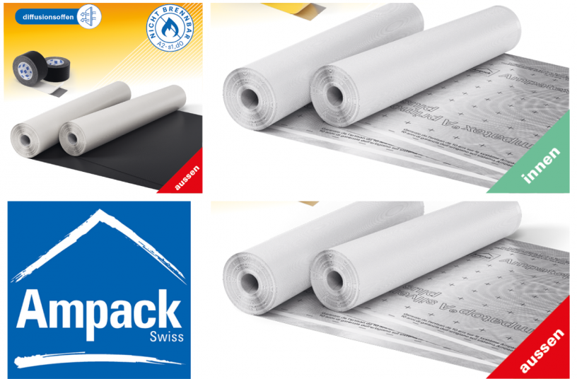 Ampatex® A primo plus, Ampatop® A silver plus, Ampatop® A black Ampatop® <br>BILDQUELLE: Ampack Bautechnik GmbH