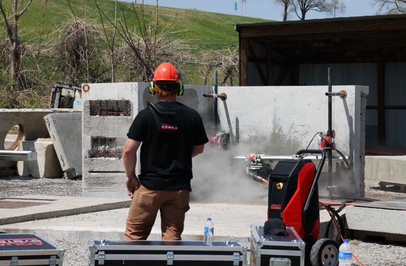 The events included training and demonstrations of each Aquajet product line, including the compact Ergo Hydrodemolition robot. <br>IMAGE SOURCE: Aquajet