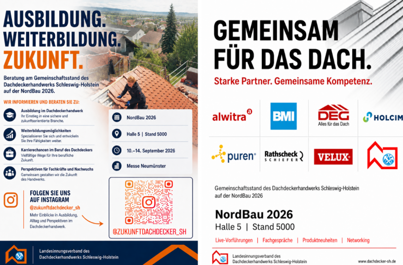 Ausbildung im Dachdeckerhandwerk<br>BILDQUELLE: Landesinnungsverband des Dachdeckerhandwerks Schleswig-Holstein