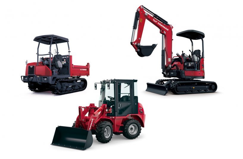 Yanmar compact equipment in the Premium Red color<br>IMAGE SOURCE: Yanmar Holdings Co., Ltd.