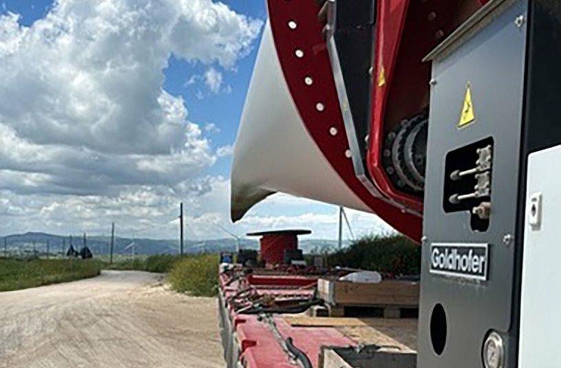 The newest generation of Goldhofer’s blade transporter FTV will be launched at BAUMA<br>IMAGE SOURCE: Goldhofer