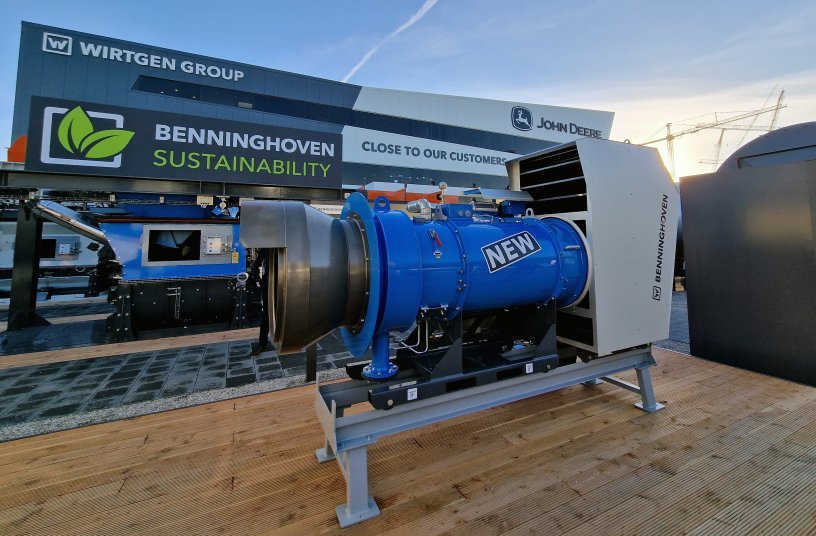 Regenerative Brennstoffe bereits heute nutzen: Benninghoven Evo Jet Brenner können auch verflüssigte Biomasse oder Holzstaub verfeuern.<br>BILDQUELLE: WIRTGEN GROUP
