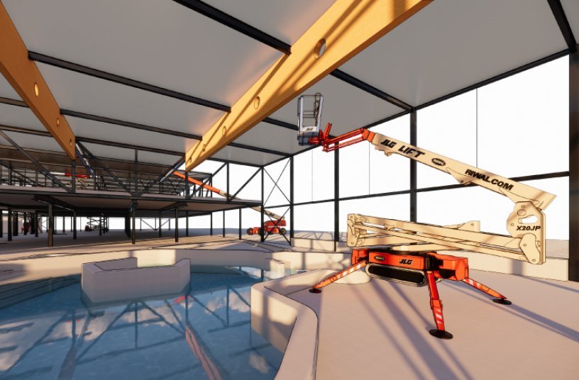 Riwal stell BIM-Dateien ausgewählter Maschinen Kunden zur Einbindung in virtuelle 3D- Baustellen-Modelle kostenlos zur Verfügung. <br> Bildquelle: Riwal