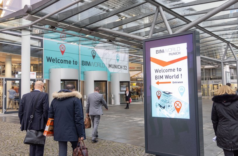 BIM World MUNICH 2022 - the trendsetting event for the digitalization of the construction industry - took place with new exhibitor and visitor records<br>IMAGE SOURCE: BIM World MUNICH