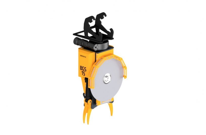 The Brokk Grapple Saw 15 is two attachments in one. It can cut metal pipes with a diameter of up to approximately 200 millimeters (7.87 inches) and grab and sort material without changing the attachment – or creating sparks.<br>IMAGE SOURCE: Brokk