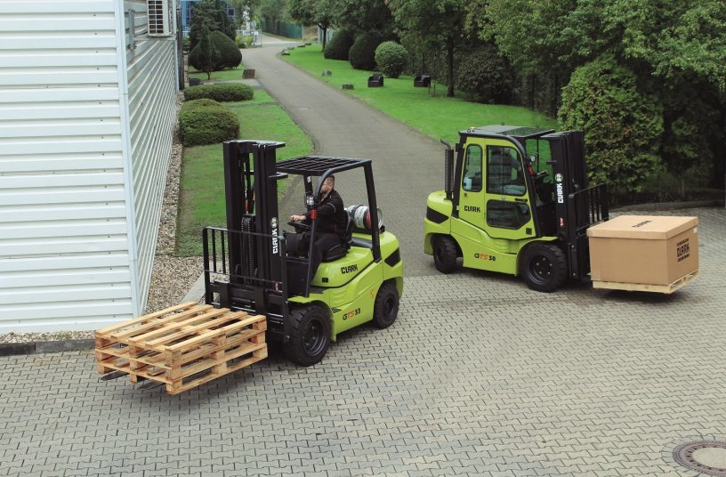 The GTS series consists of diesel and LPG forklifts with load capacities from 2 to 3.3 t<br>IMAGE SOURCE: CLARK Europe GmbH