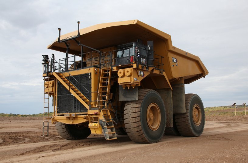 The Cat 794 AC Mining Truck is equipped with Cat® MineStar™ Command for hauling, an autonomous hauling solution.<br>IMAGE SOURCE: Caterpillar UK Ltd.