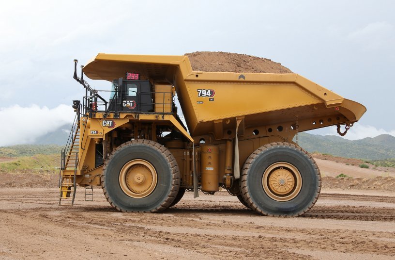 The Cat 794 AC Mining Truck is equipped with Cat® MineStar™ Command for hauling, an autonomous hauling solution. <br> Image source: Caterpillar UK Ltd.