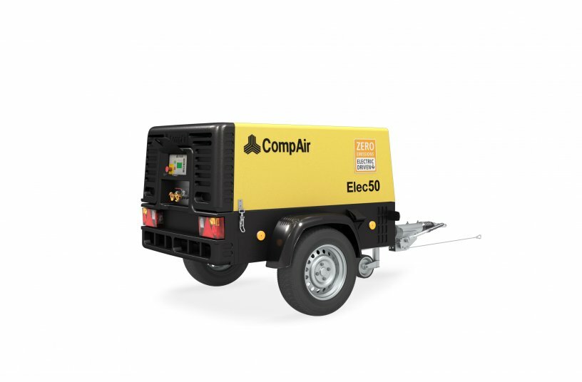 Der Elec50 basiert auf dem bekannten Fahrzeugkompressor C50 von CompAir.  <br>IMAGE SOURCE: CompAir