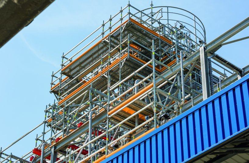 Das metrische Grundraster des PERI UP Gerüstbaukastens sorgte für eine hohe geometrische und statische Anpassungsfähigkeit – und damit für Arbeitssicherheit auf hohem Niveau. <br> Bildquelle: PERI Deutschland