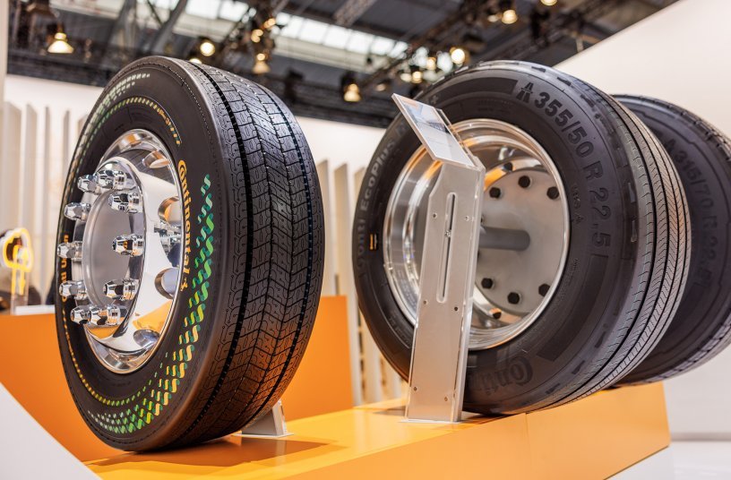 Continental präsentiert auf der IAA Transportation 2022 besonders innovative Reifenlösungen für einen nachhaltigeren Personen- und Güterverkehr auf Nah- und Fernstrecken.<br>BILDQUELLE: Continental Tires