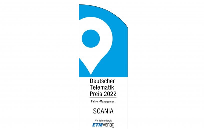 1. Platz beim Deutschen Telematik Preis 2022 für das beste Fahrermanagement <br> Bildquelle: Scania Deutschland Österreich