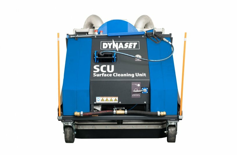 SCU250 Surface Cleaning Unit, front view. The compact structure is suitable for smaller work machines.<br>IMAGE SOURCE: Dynaset