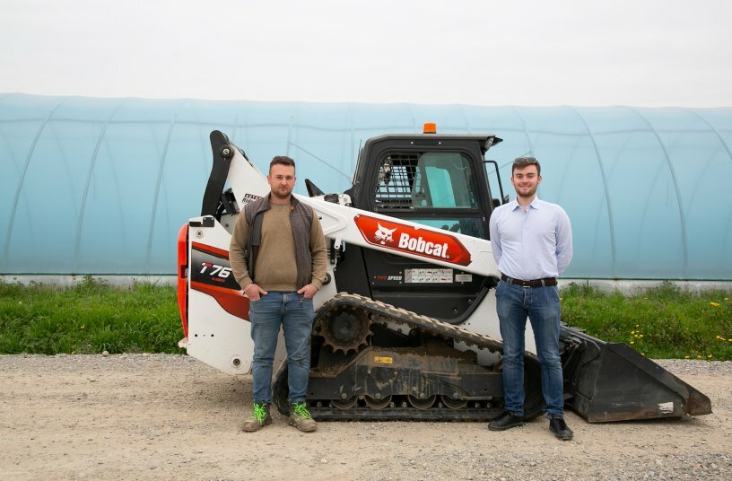 from left Daniele Tosoni, Head of the Agricultural Department of Euroverde; Attilio Zanon Sales Representative Zanon & Ormac<br>IMAGE SOURCE: Doosan Bobcat EMEA