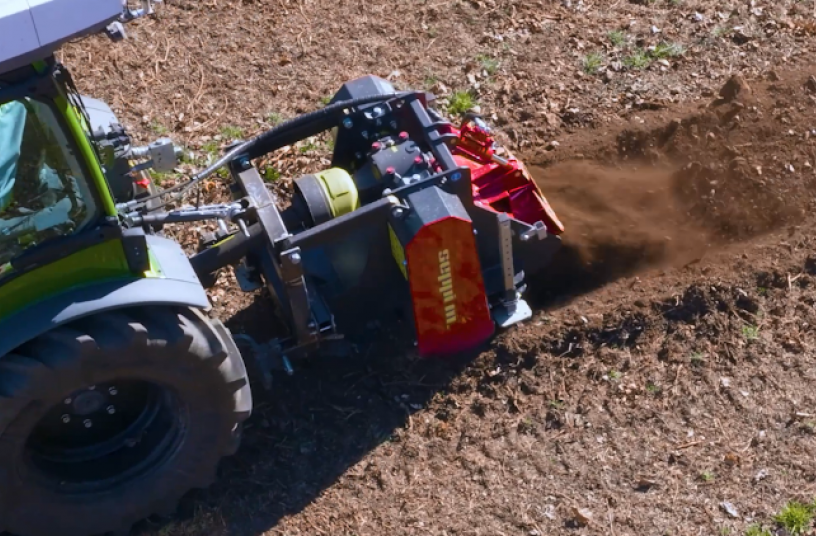 Effiziente Wurzelstockbeseitigung nach der Baumernte mit SEPPI Stubbenfräsen<br>BILDQUELLE: SEPPI M. S.p.A. 