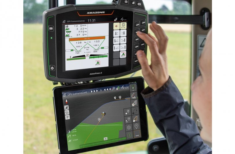 GPS ScenarioControl can be used in conjunction with the AmaTron 4 ISOBUS operator terminal and the AmaTron Twin app.<br>IMAGE SOURCE: AMAZONEN-WERKE H. DREYER SE & Co. KG