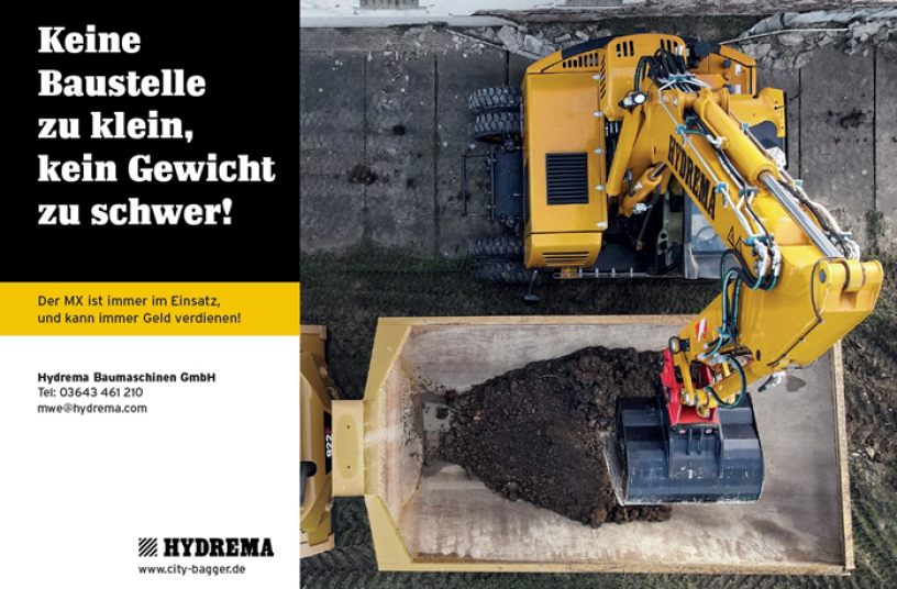 Kompakt bedeutet bei HYDREMA auch immer kraftvoll <br> Bildquelle: Hydrema Baumaschinen GmbH