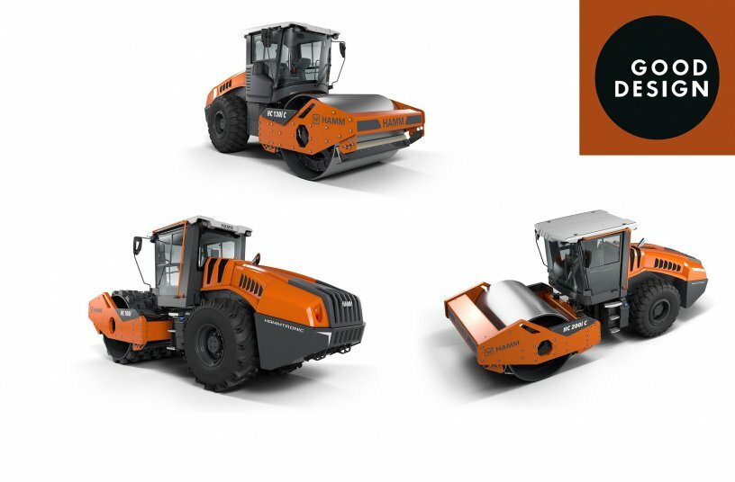 Safe, efficient and equipped for the digital construction site: The agile Hamm compactors in the HC series, with operating weights between 11 t and 25 t, were awarded the renowned Good Design Award 2022.<br>IMAGE SOURCE: WIRTGEN GROUP