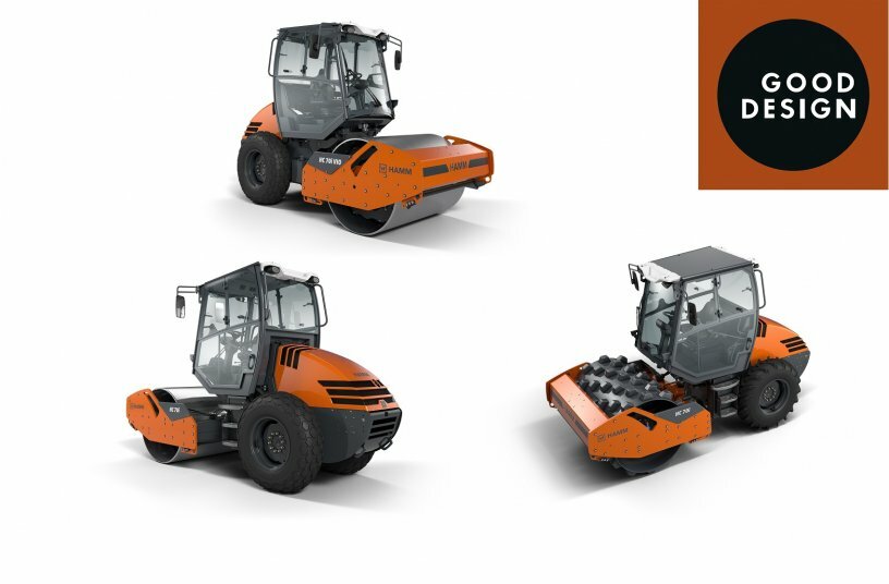 Good Design Award 2022 for the HC CompactLine series from Hamm: The fully glazed cab and the shape of the engine hood facilitate first-class visibility. The HC 70i is also the world's shortest model in this segment.<br>IMAGE SOURCE: WIRTGEN GROUP