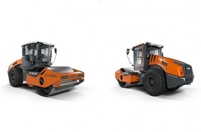 Mit der automatisierten Verdichtung über Smart Compact und einer Zentrifugalkraft von 320 kN stehen die neuen Walzenzüge mit VA-Bandage für eine hoch effiziente Verdichtung. Basis für die automatisierte Regelung der Amplitude ist der von Hamm neu entwickelte und parameterunabhängige Messwert SCV (Smart Compaction Value).<br>BILDQUELLE: WIRTGEN GROUP