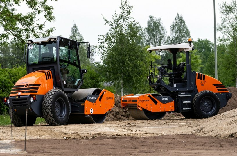 Small compactors: The HC 50i and HC 70i in the CompactLine from Hamm have highly compact dimensions. From their seat, the driver has a perfect overview of the machine and the construction site. <br>IMAGE SOURCE: WIRTGEN GROUP