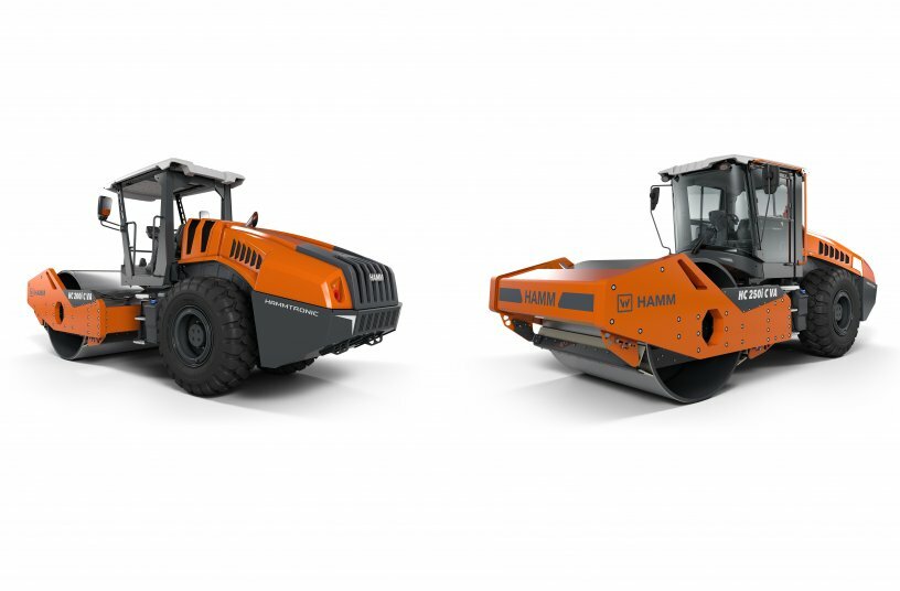 New compactors with Smart Compact With the 20 t and 25 t HC 200i C VA and HC 250i C VA compactors, Hamm is now offering machines that enable automatic compaction to a specified target value in earthworks.<br>IMAGE SOURCE: WIRTGEN GROUP