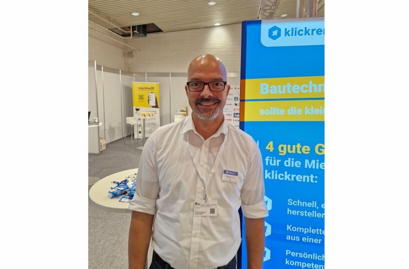 Christian Voß, Leiter Einkauf von klickrent auf der NordBau 2023<br>BILDQUELLE: LECTURA Press, Aleksandra Jastrzab