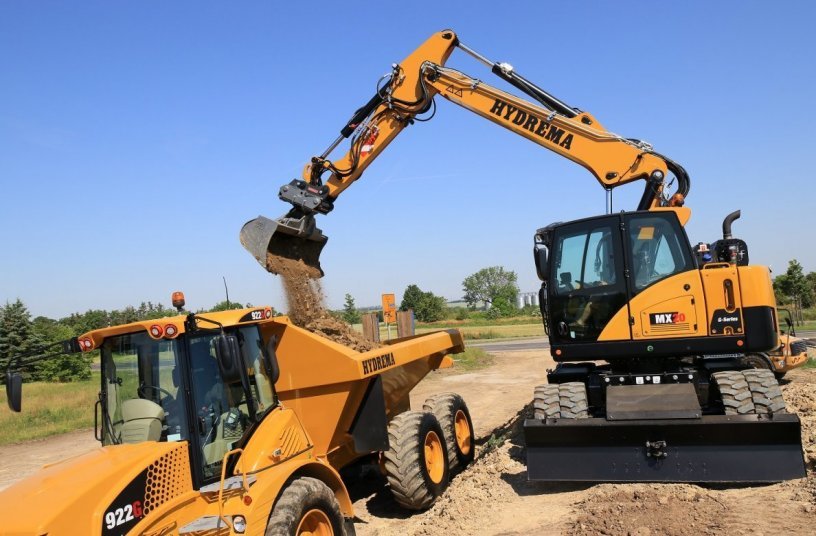 Extremely large, extremely powerful and yet extremely compact: the MX20G is the high-performance wheeled excavator for confined construction sites. <br>Image source: Hydrema Baumaschinen GmbH 