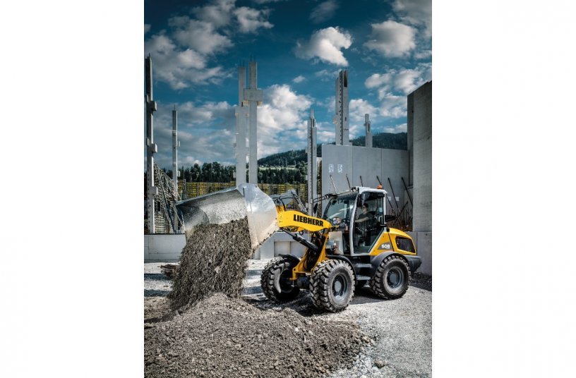 The new L 508 Liebherr compact loader, pictured being used on a construction site, can be seen on the Liebherr Bauma booth.<br>IMAGE SOURCE: Liebherr-Werk Bischofshofen GmbH