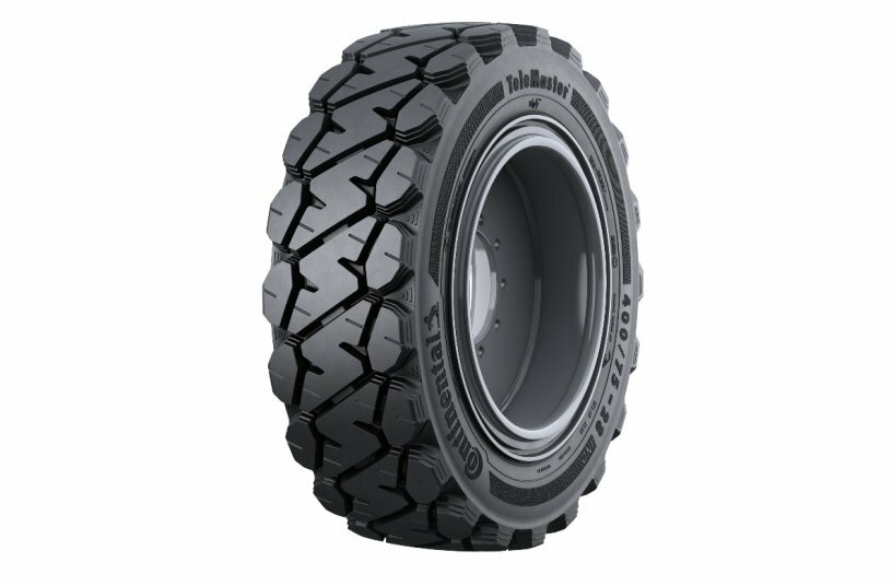 The new TeleMaster V.ply was developed in partnership with JLG and provides fleets with a pneumatic option for telehandler applications in the US.<br>IMAGE SOURCE: Continental Tires