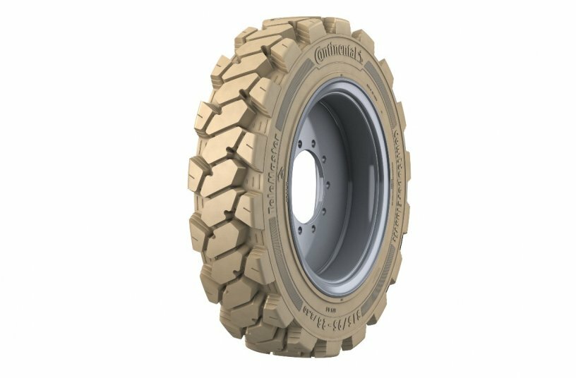 Continental has announced the completion of its TeleMaster solid line with its Clean Non-Marking version for all sensitive telehandler applications where long-lasting non-marking tire operations are mandatory.<br>IMAGE SOURCE: Continental Tires