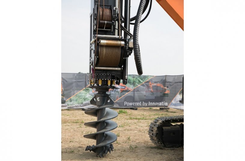 A Geax drilling machine based on a Doosan excavator<br>IMAGE SOURCE: DOOSAN INFRACORE EUROPE S.R.O.