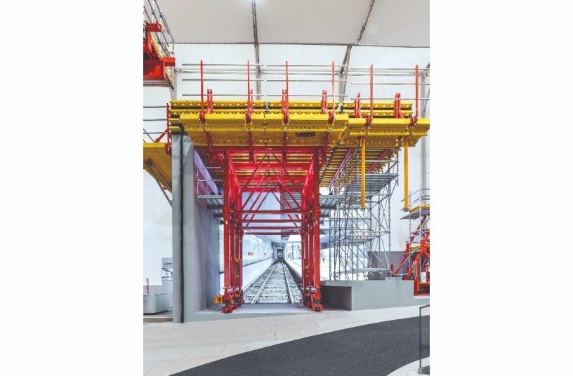A highlight of the PERI exhibition hall is the replica of a Munich underground station, which PERI will be using to demonstrate various ways to accelerate and optimise construction processes.<br>IMAGE SOURCE: PERI SE