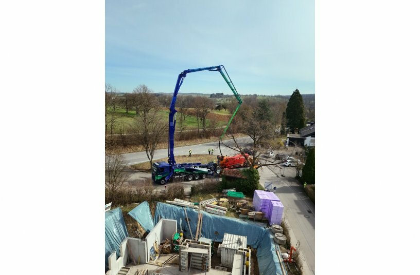 Volvo Trucks and Putzmeister have developed a fully electric alternative for pumping concrete.<br>IMAGE SOURCE: Putzmeister