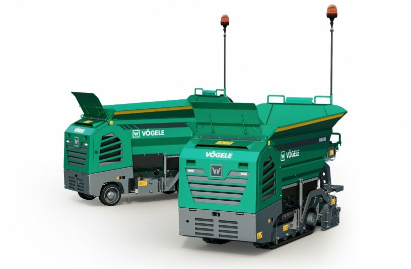 Vögele has successfully launched its smallest road pavers, the MINI 500 tracked paver and the MINI 502 wheeled paver, on the European market. The battery-operated models, the MINI 500e and MINI 502e, will follow in 2024.<br>IMAGE SOURCE: WIRTGEN GROUP