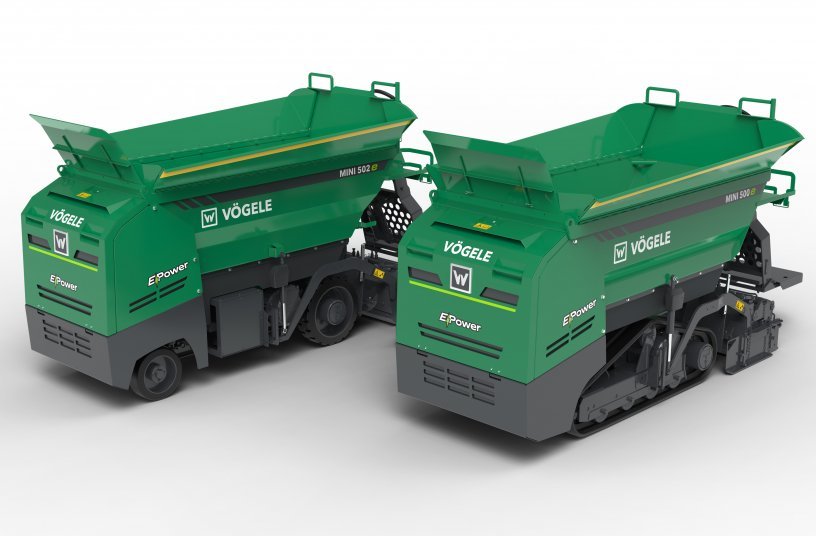 The new Vögele mini road pavers are available as wheeled or tracked pavers with electric or diesel engine drive systems.<br>IMAGE SOURCE: WIRTGEN GROUP
