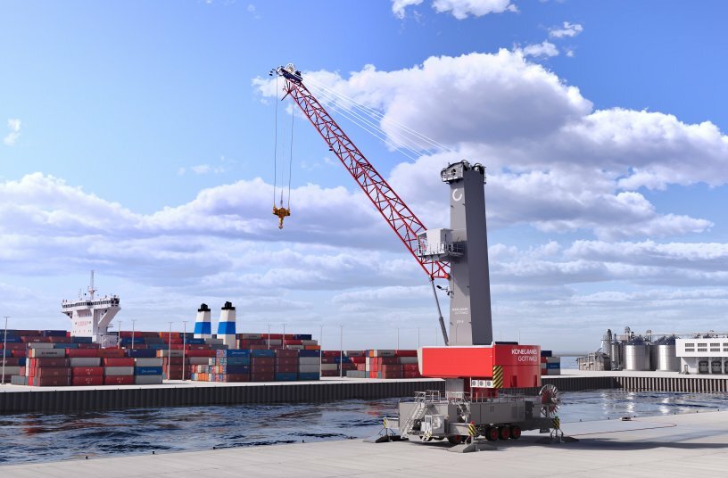Kleinstes Modell, aber dennoch leistungsstark: Konecranes launcht seinen neuen Konecranes Gottwald ESP.4 Hafenmobilkran<br>BILDQUELLE: Konecranes