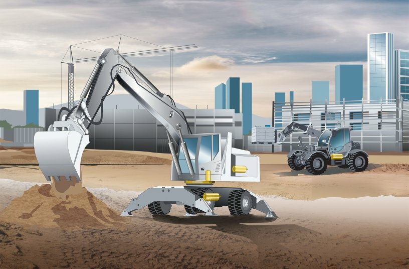 Die Permanentmagnet-Maschinen für mobile Off-Highway-Anwendungen liefern eine deutlich effizientere, sichere und wartungsarme Alternative zu Hydraulikmotoren.<br>BILDQUELLE: Liebherr-Components AG