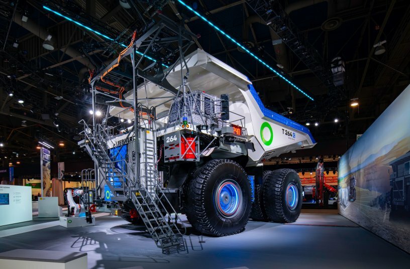 Liebherr presents the battery-electric and autonomous T 264 mining truck to a large international audience outside the mining industry for the first time at Bauma.<br>IMAGE SOURCE: Liebherr-International AG