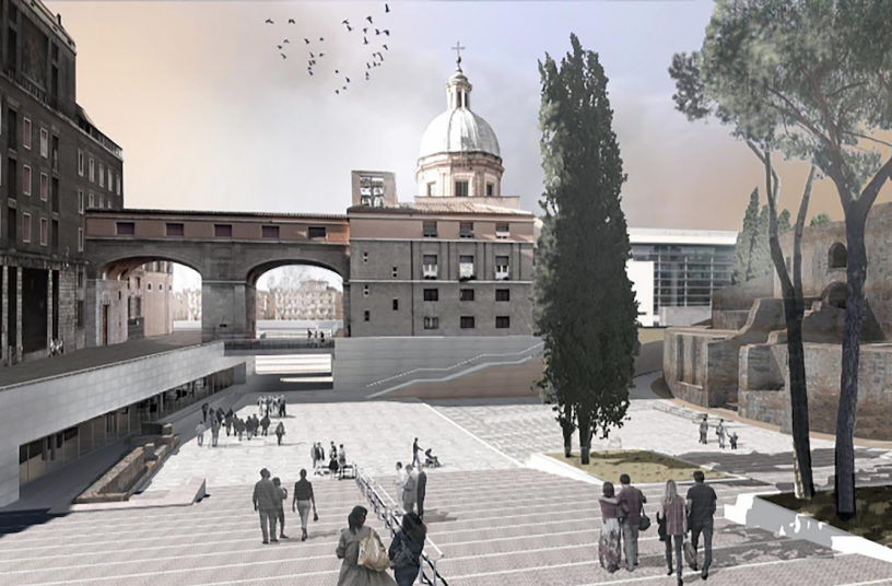 Artist’s Impression of finished Augusto Imperatore Square Project<br>IMAGE SOURCE: Doosan Bobcat EMEA