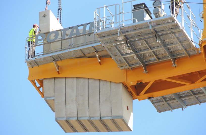 Counterweight options for the MCT 805 are the same as those for the Potain MDT 809.<br>IMAGE SOURCE: THE MANITOWOC COMPANY, INC.