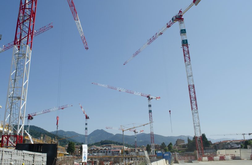 Potain cranes lead construction on Chorus Life smart city project in Bergamo, northern Italy<br>IMAGE SOURCE: THE MANITOWOC COMPANY, INC.