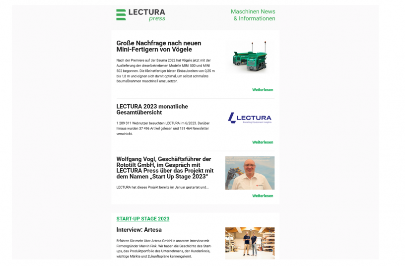 LECTURA Newsletter<br>BILDQUELLE: LECTURA GmbH