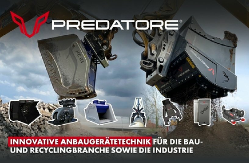 PREDATORE: Weniger Aufwand. Weniger Kosten. Mehr Baustelle.<br>BILDQUELLE: Predatore Machines GmbH