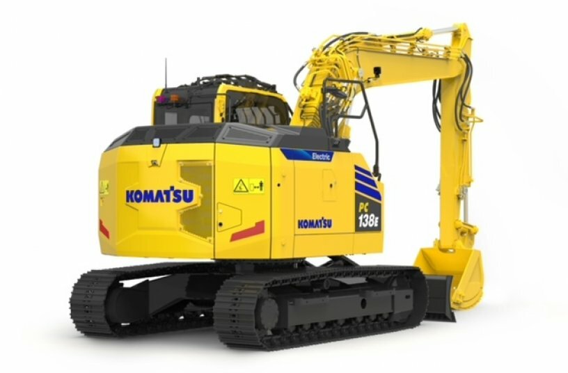 Komatsu PC138E-11 electric excavator<br>IMAGE SOURCE: Komatsu