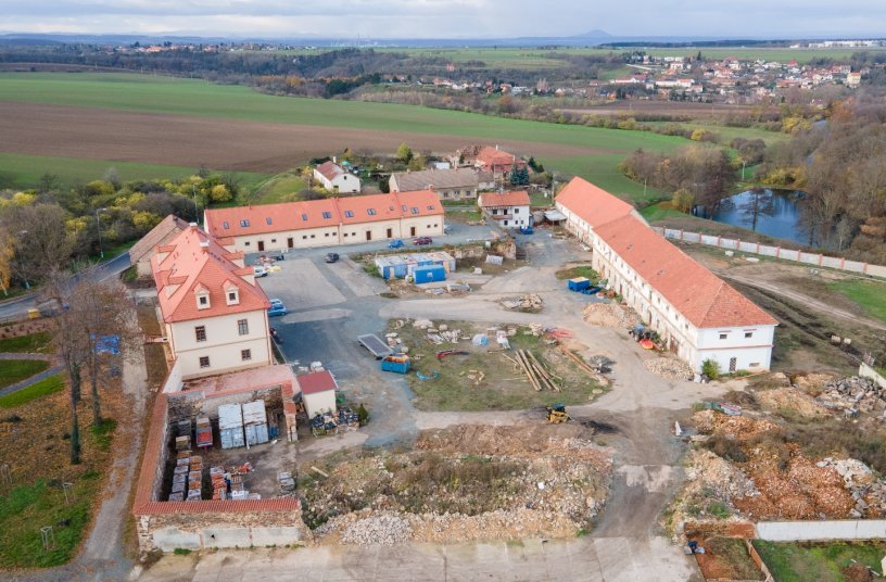Aerial view of the convent complex in Drasty <br> Image source: DOOSAN BOBCAT EMEA