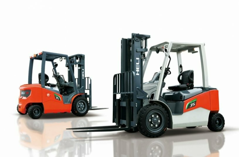 The modern electric front loaders of the G2 series cover the load capacity range from 1.5 to 10 t, here the 5-tonner with LION battery.<br>IMAGE SOURCE: Heli Europe Headquarter GmbH