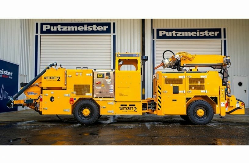 Neue Betonspritzanlage Putzmeister Wetkret 2 Narrow Vein, der erste Spritzbetonroboter mit Doppelfunktion für schmale Adern<br>BILDQUELLE: ANMOPYC; Putzmeister